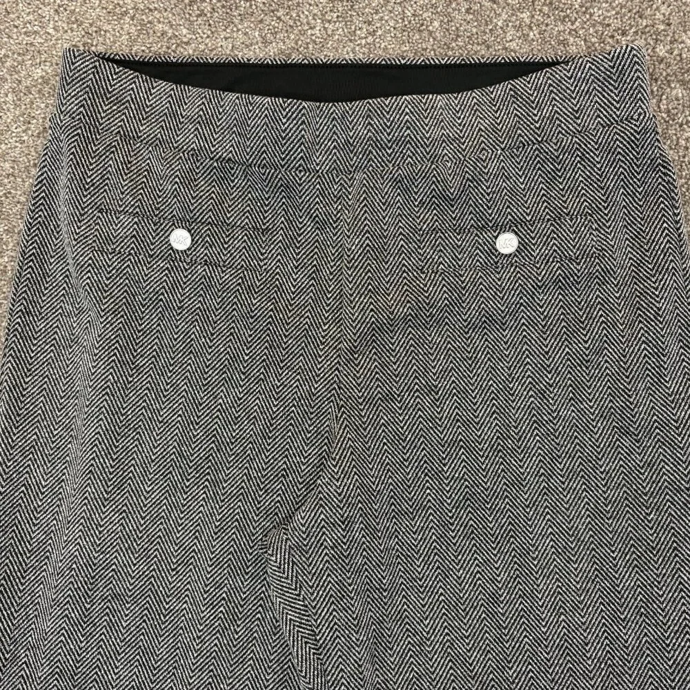 Michael Kors Women's Pants Size L Gray Cropped Wide Leg Pull On Stretch EUC